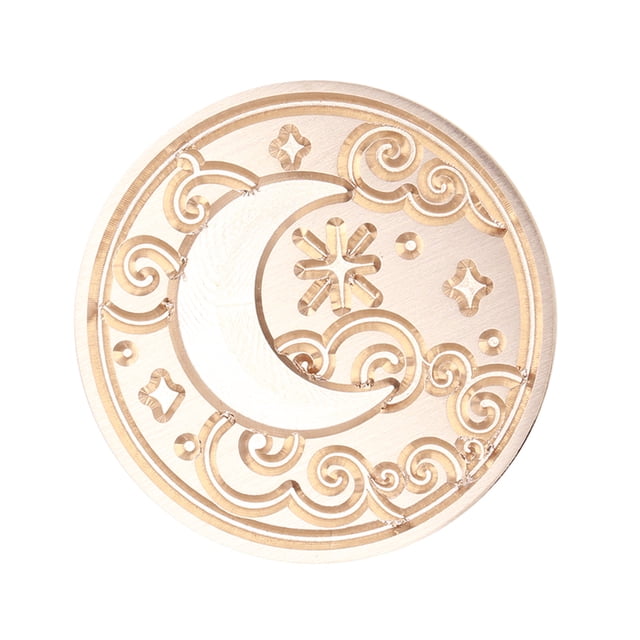 Stamp Head Sun Moon Stars Round Wax SEAL Pintura Fuego para Invitaciones (Ryx25)