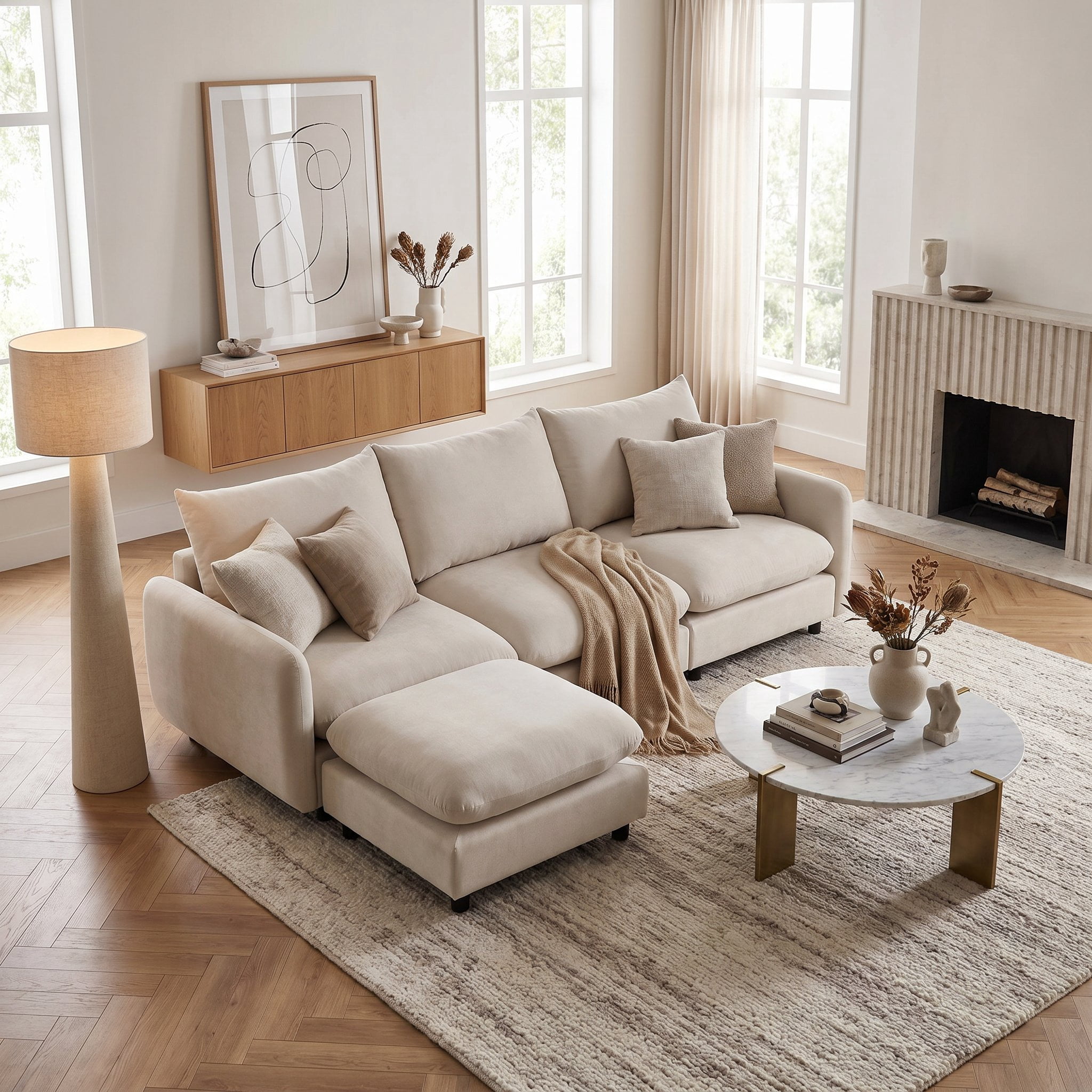 Coaster Hobson Beautiful Modern 6-Piece Fabric Upholstered Modular
