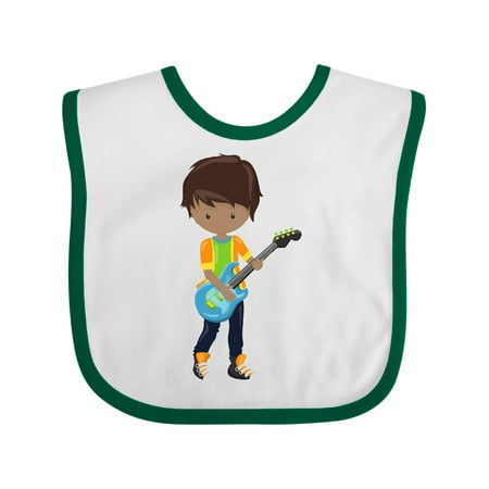 

Inktastic African American Boy Rock Boy Guitar Player Gift Baby Boy Bib