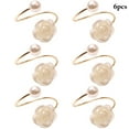 thumbnail image 2 of Coofit Anneau de Serviette Fleur en Alliage : 6 Pcs Porte-Serviette Perle Fausse Boucle pour Table, 2 of 10