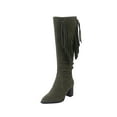 thumbnail image 2 of BONIXOOM Fall Boots For Women 2023 Mid Heel Rubber Zip-Up Knee-High Winter Green, 2 of 9