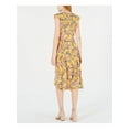 thumbnail image 2 of MAISON JULES Womens Gold Floral Jewel Neck Midi Hi-Lo Party Dress Size: 6, 2 of 4