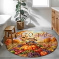 thumbnail image 3 of Round Rugs 4Ft, Hello Fall Round Area Rug Washable Indoor Throw Carpet, Scarecrow Pumpkins Harvest Thanksgiving Soft Non Slip Circle Rug for Kitchen Nursery Room Home Decor Aesthetic, 3 of 8