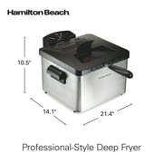 Hamilton Beach 19-Cup/4.5L Electric Deep Fryer with 3 Baskets, Stainless Steel