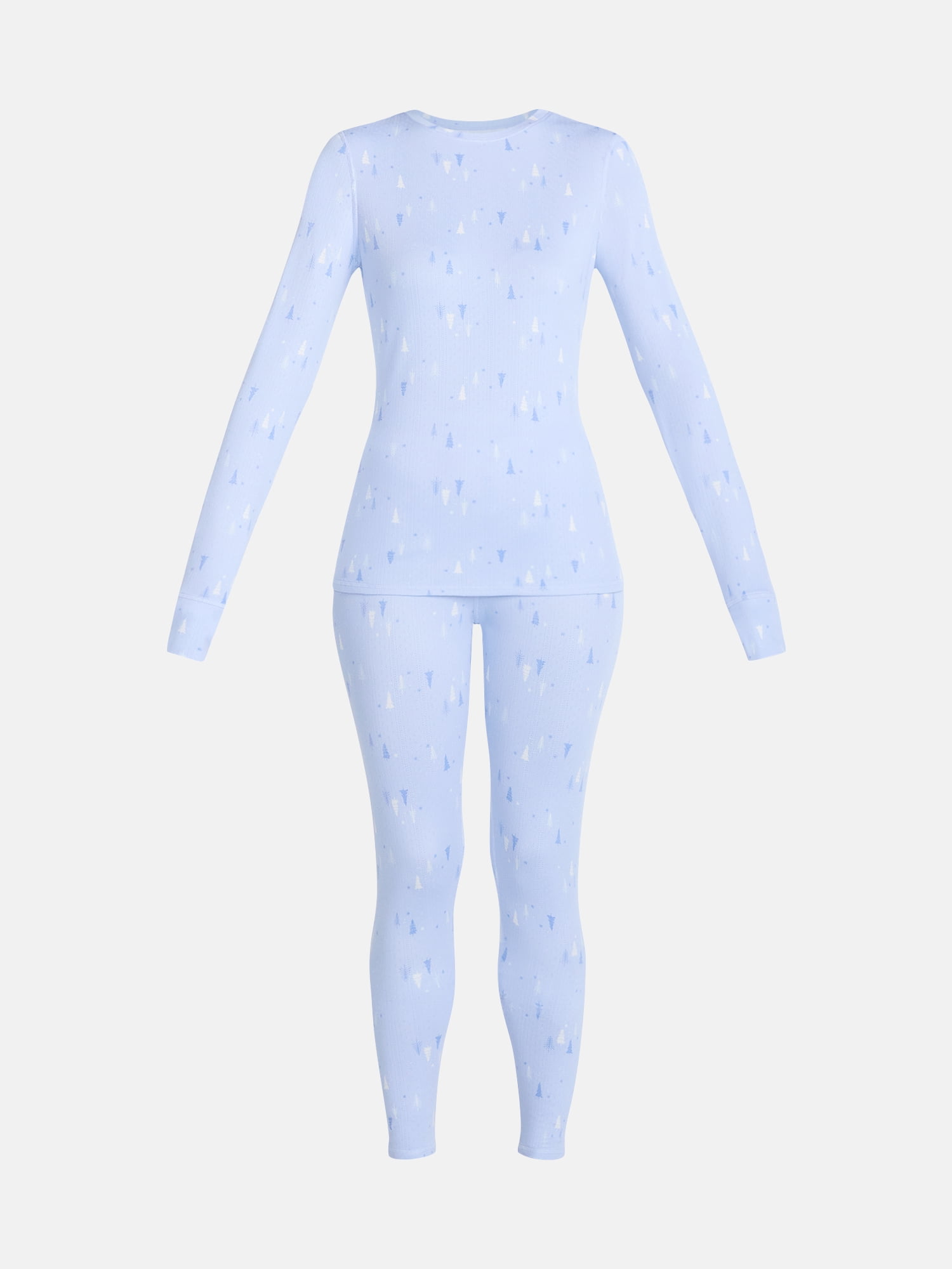 ClimateRight by Cuddl Duds Women's Pointelle Knit 2PC Top and Legging Thermal Base Layer Set, Sizes XS to 4X