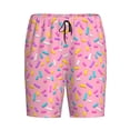 thumbnail image 4 of Easygdp Pink Donut Men's Short Pajama Pants, Sleep Shorts, Household Pants, Casual Pants with Pockets - X-Large, 4 of 9