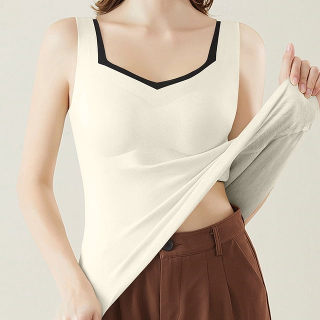 Women's Solid Color V-Neck Thermal Underwear Warm Seamless Cold-Proof Base Layer for Sports and Winter Activities