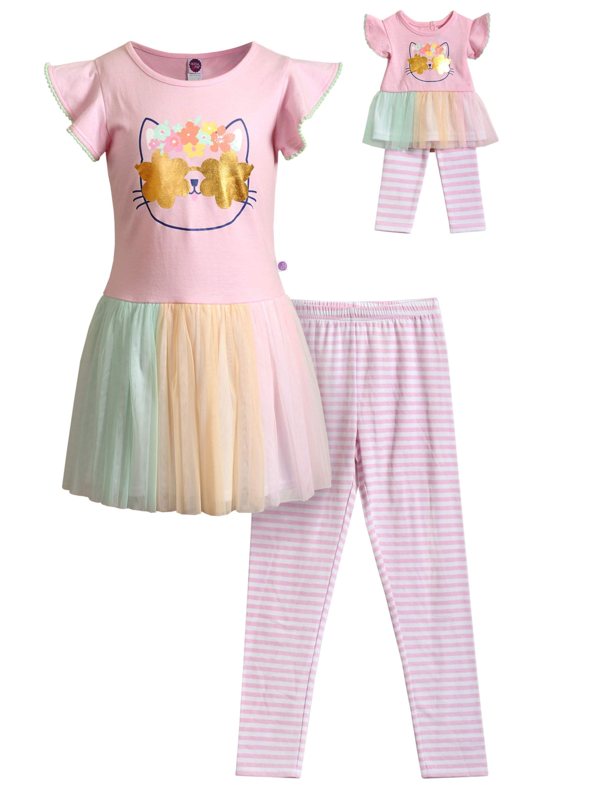 Girls' Clothing (Sizes 4 & Up) Dollie and Me 10 & 18" doll matching
