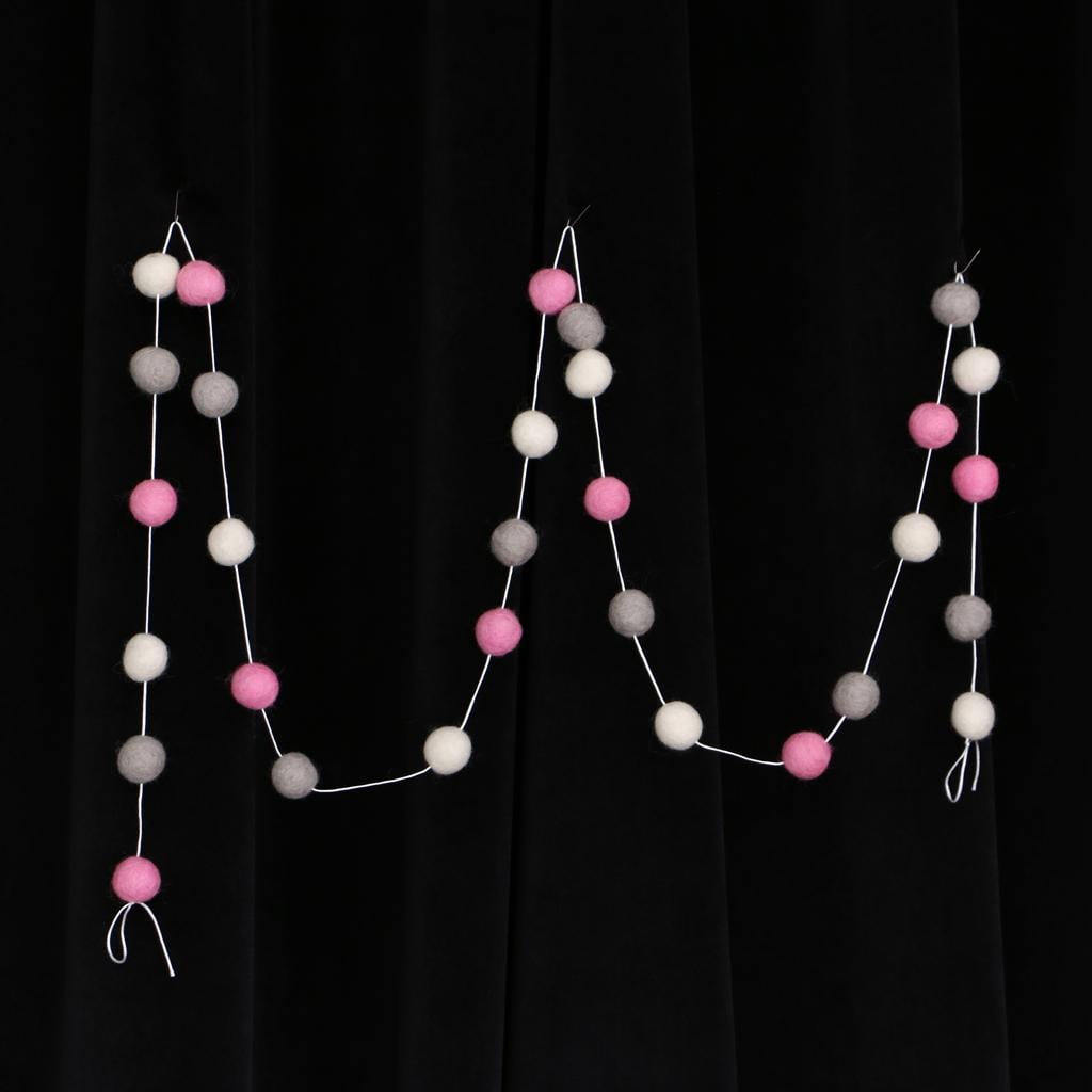 FVDPWYE 2pcs Handmade Wool Felt Ball Pom Pom Nursery Holiday Wall Hanging Decoration