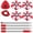 Red, variant on Spin Mop Head Replacement Handle Compatible with O Cedar EasyWring 1-Tank System, 4 Mop Replace Heads, 1 Mop Handle, 1 Base and 1 Scrub Brush Combo Set