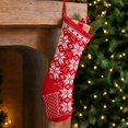 thumbnail image 3 of Knitted Festive Christmas Stocking for Christmas Tree Hanging Decor, Soft Wool Gift Sock Ornament for Fireplace Mantel and Home, 3 of 6