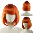 thumbnail image 6 of Short Wig with Bangs Cute and Elegant Bob Hairstyle for Women Natural Anime Cosplay High Temperature Synthetic Hair for Daily, Halloween, Costume, Party, Christmas, Thanksgiving, V Makeup Organizers, 6 of 9