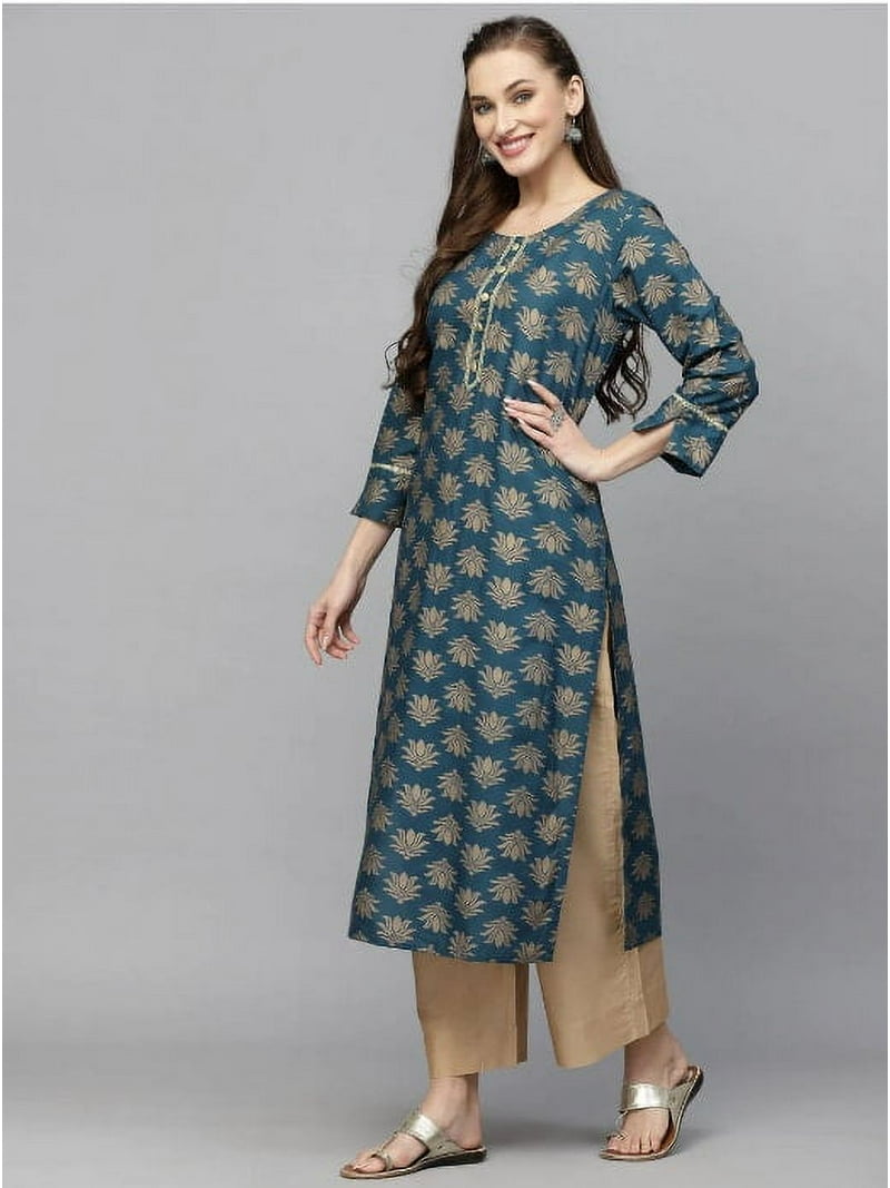 Tunic Dress | Long Tunic Dress for Leggings | Relaxed Fit | Indian Kurta  for Women | Kurti Dress for Women | Indian Kurti | Cotton Kurta -  Walmart.com