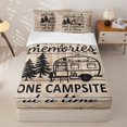 thumbnail image 2 of Erosebridal Happy Camping Camper Zipper Twin Comforter Sets with Fitted Sheet and 2 Pillowcases, Camp More Worry Less Print Zipper Bedding Set, Brown, 2 of 7