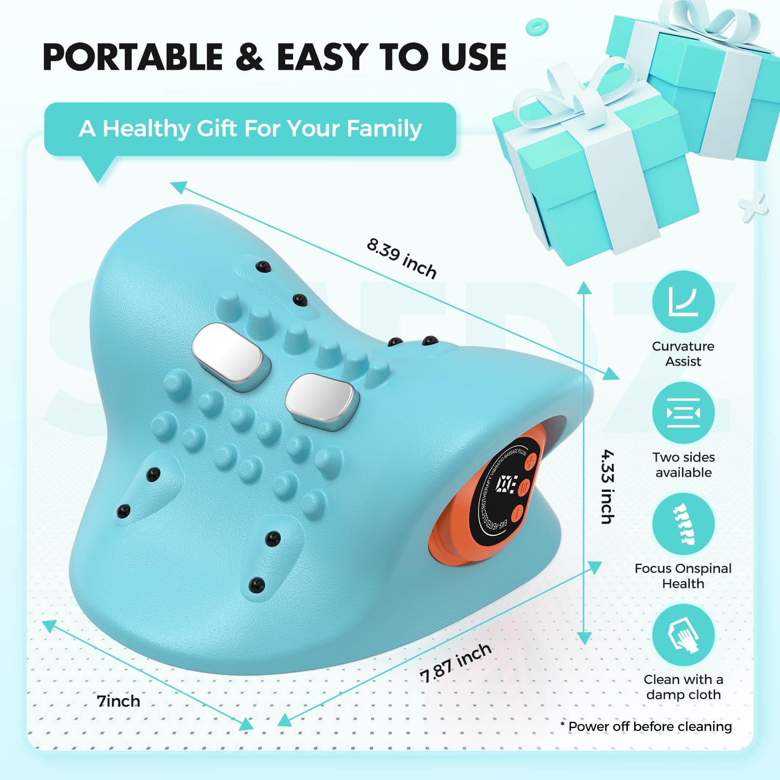Neckline 4-in-1 Massager,Portable Massager with Heat &Comfortable Stretching–Adjustable Intensity for Neck & Shoulder Relaxation at Home, Office