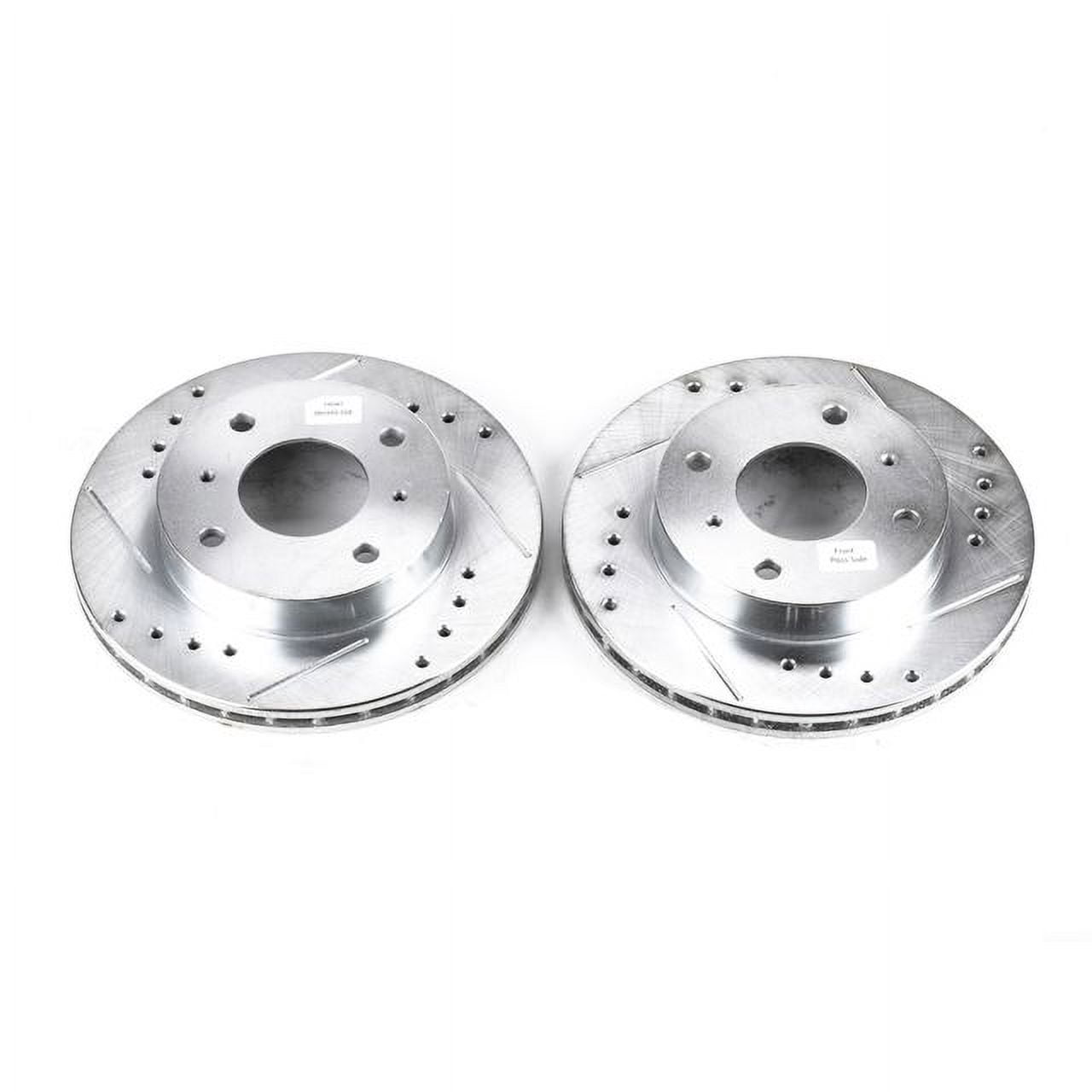 Power Stop Front Pair of Drilled and Slotted Brake Rotors JBR502XPR