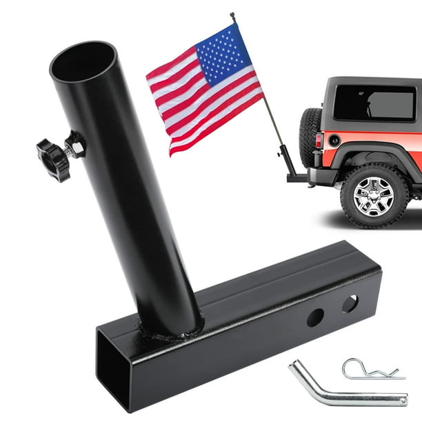 DenForste Hitch Flag Pole Holder Flagpole Hitch Mount Universal Fit for Trailer Truck Jeep RV