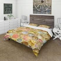 Designart 'Seashell and Sea Sand' Coastal Duvet Cover Set