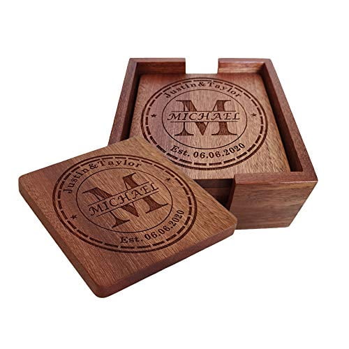 Cattle Farm Brand Customized Laser Engraved Leather Coasters Best Selling Gift