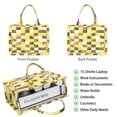 thumbnail image 2 of Large Capacity Tote Bag,Yellow White Checker Sunflower Pattern Handbag Fashion Luxury Tote Bag,15.7"x13"x 5.1" Inches,Laptop Compatible, 2 of 6