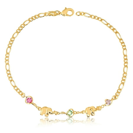 Sgs Market Gold Plated And Swarovski Elements Elephant Ankle Gold Plated And Swarovski Elements Elephant Ankle Bracelet