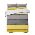 thumbnail image 2 of Quilts Full Size, Yellow Grey Soft Comforter Bedding Set for Bed, Vintage Stripe Farmhouse Wood Grain Ombre Lightweight Quilted Bedspread with Pillow Cover(2 Pieces) for All Season, 78x90 Inch, 2 of 6