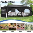 thumbnail image 2 of 10x20' Wedding Party Canopy Tent Outdoor Gazebo with 6 Removable Sidewalls,Black, 2 of 7