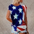 thumbnail image 3 of OAVQHLG3B 4th of July Outfits for Women American Flag T Shirt Short Sleeve V-Neck Flag Printed Casual T-shirt Tops Blouse, 3 of 5
