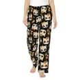thumbnail image 2 of Goofa Flower Fox Printed Soft Pajama Pants for Women, Wide Leg Comfy Casual Lounge Yoga Pants-Medium, 2 of 9