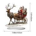 thumbnail image 3 of STPToys Christmas Santa Claus Sleigh Figurine Acrylic Single Reindeer Snowy Tree Tabletop Ornament for Xmas Home Decor, 3 of 7