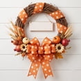 thumbnail image 6 of Racsoh Thanksgiving Wired Ribbon, Fall Pumpkin Maple Leaf Decorative Ribbon, Fabric Craft Ribbon with Wire Edge, for Wreath Bow Gift Wrapping Home Decor (180 Inch, C), 6 of 7