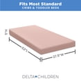 thumbnail image 6 of Delta Children Breathable Crib Mattress Pad Cover - 100% Breathable Mattress Pad Cover for Cribs - Elastic Edges for Secure, Universal Fit - Machine Washable - 1 Pack, Pink, 6 of 9