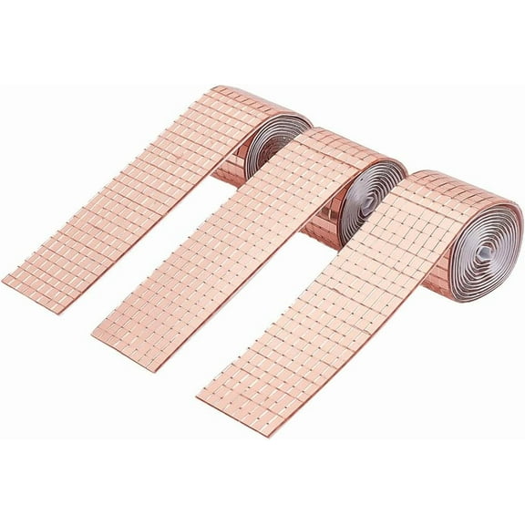 4800pcs Self-Adhesive Mosaic Tiles Rose Gold Square Glass Mirror Tiles Self Adhesive Disco Ball Tiles