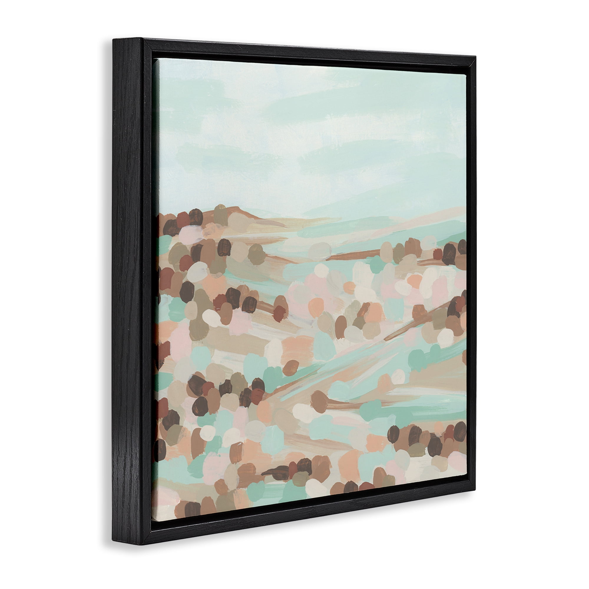 Stupell Industries Impressionist Rural Landscape Landscape Painting Black Floater Framed Canvas Art Print Wall Art, 18 x 18