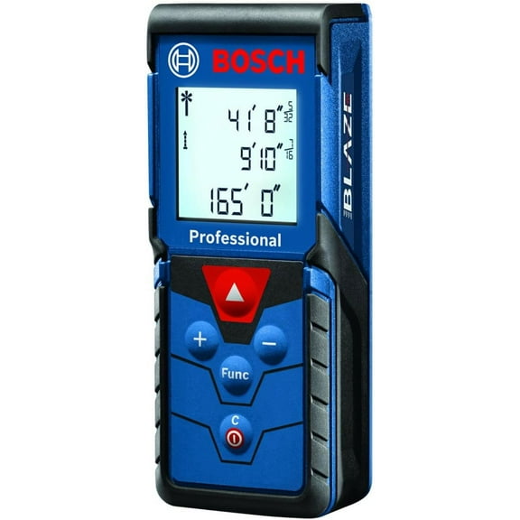 Bosch 165 Foot Laser Measure Backlit Color Display IP65 with Belt Clip