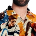 thumbnail image 5 of Football Men's Hawaiian Shirt, Short Sleeve Printed Button Down Beach Casual Tops, Summer Spread Collar Men's Shirts, 5 of 6