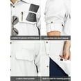 thumbnail image 4 of 33,000ft Men's Long Sleeve Sun Protection Shirt UPF 50+ UV Quick Dry Cooling Fishing Shirts for Travel Camping Hiking White Large, 4 of 8