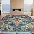 thumbnail image 2 of Design&I 6'x9' Ultra Soft Area Rug, Oriental Vintage Medallion With Distressed Boho Southwestern None Fluffy Washable Non Shedding for Guest Room Bedroom Living Room, 2 of 7