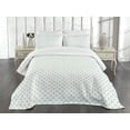 thumbnail image 3 of Ambesonne Green Quilted Bedspread Set 3 Pcs, Pastel Polka Dots, Queen Size, Mint Green White, 3 of 5