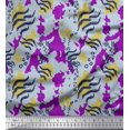 thumbnail image 1 of Soimoi Purple Cotton Voile Fabric Leopard & Wild Animal Skin Printed Fabric 1 Yard 56 Inch Wide, 1 of 3