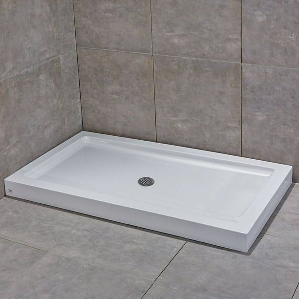 Woodbridge Center Drain Reversible, 60 X 32 Bathtub Shower Tray
