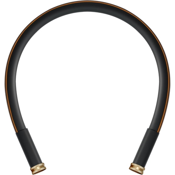 Female to Female Heavy Duty Garden Hose 3 ft x 5/8 Inch Black Water Hose Short Connection Leader Hose (3 Feet)