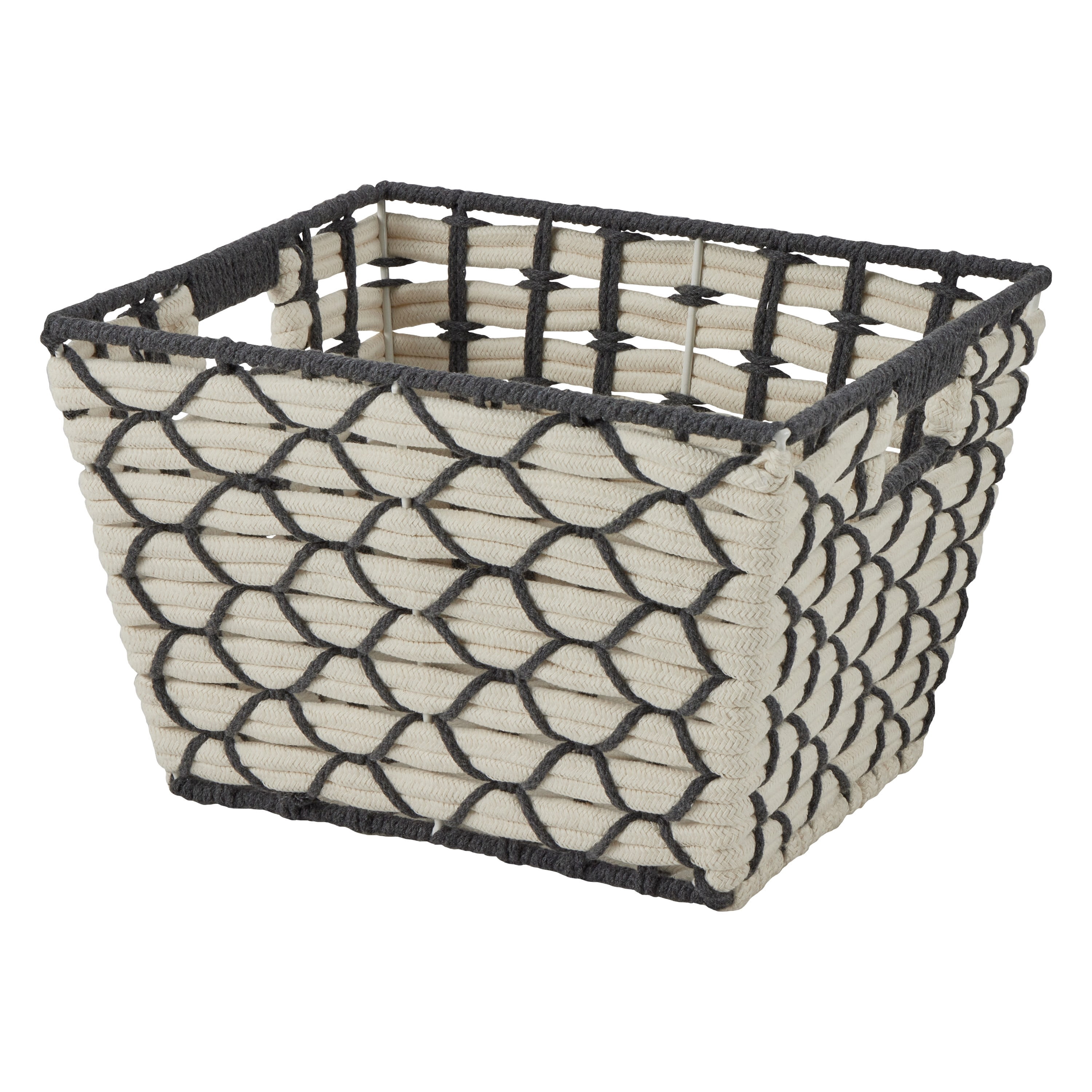 Simplify Small Cotton Rope Woven Tote in White