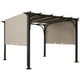 thumbnail image 2 of Outsunny 10' x 10' Steel Patio Pergola with Canopy Beige, 2 of 9