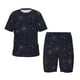 thumbnail image 1 of Balery Copper-Gold Gloss Outline Chrysanthemum Conjunto de Pijama Infantil de Manga Corta con Estampado – Ropa de Dormir de Algodón Suave-Small, 1 of 6
