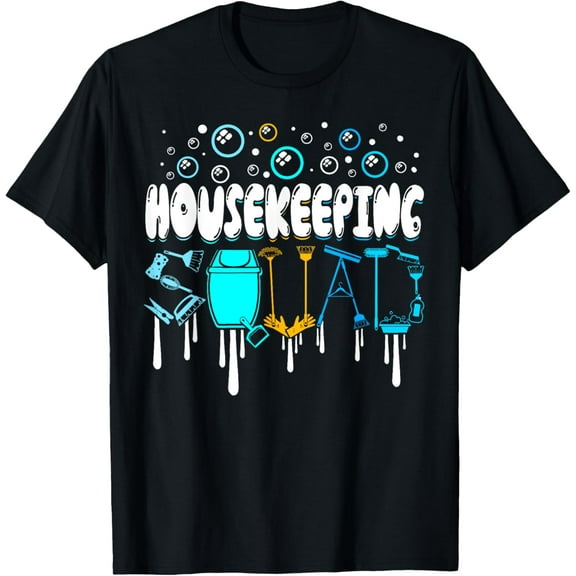 Housekeeping Squad Cleaner Cleaning Housekeeper T-Shirt100% pure cotton short-sleeved shirt for both men and women