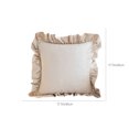 thumbnail image 3 of PEONAVET Throw Pillow Covers, 18×18In Decorative Pillow Covers with Ruffled Edge, Vintage Square Pillow Cases for Bed, Sofa, Living Room, Home Decor, 3 of 6