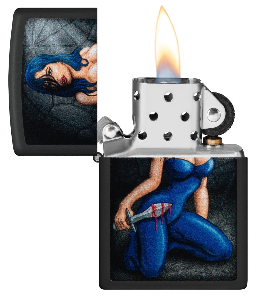 Zippo Woman Dagger Black Matte Pocket Lighter