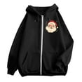 thumbnail image 4 of Ladies' Christmas Printed Zipper Long Sleeved Pocket Drawstring Casual Hooded Sweatshirt, 4 of 8