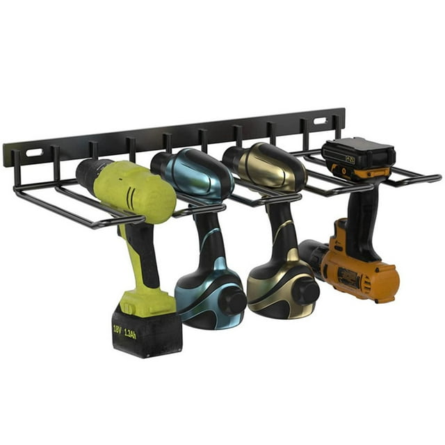 Heavy Duty Floating Power Tools Organizer Wall Mounted Storage Rack for Handheld & Power Tools Space Saving Drill Metal Tool Shelf for Home Garage Workshop